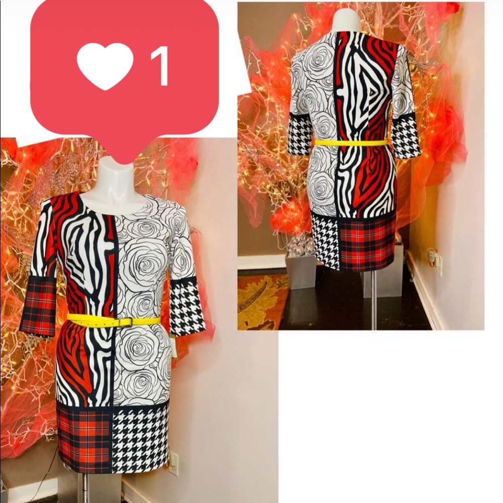 Tartan Multi-Print Dress
